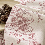 jinchan Lined Linen Blend Curtain Floral Curtains - Image 9