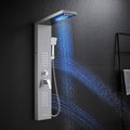 ROVATE 5 in 1 Shower Panel Tower System with LED Lights, Brushed
