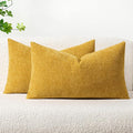 MIULEE Pack of 2 Mustard Yellow Throw Pillow Covers 12x20 Inch Soft Spring by MIULEE