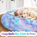 Amdrebio Purple Rainbow Round Rug 5Ft - Image 2