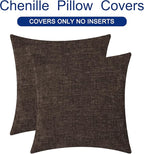 CaliTime Throw Pillow Covers Decorative 24 X 24 Inches Pack of 2 Cozy Chenille - Image 6