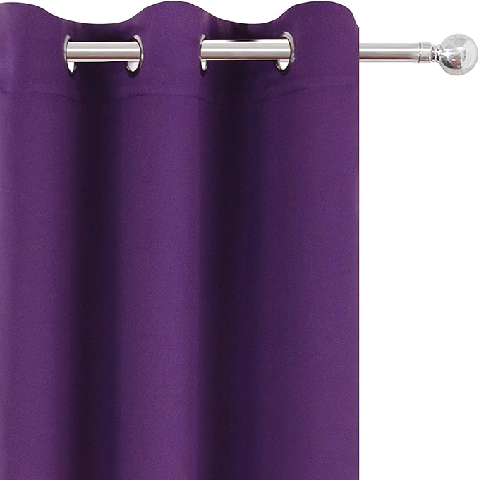 LEMOMO Purple Blackout Curtains/42 x 63 Inch/Set of Two Panels Grommet Bedroom - Image 7