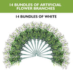 14 Bundles Artificial Flowers UV Resistant Fake Silk Plants Outdoors Decor