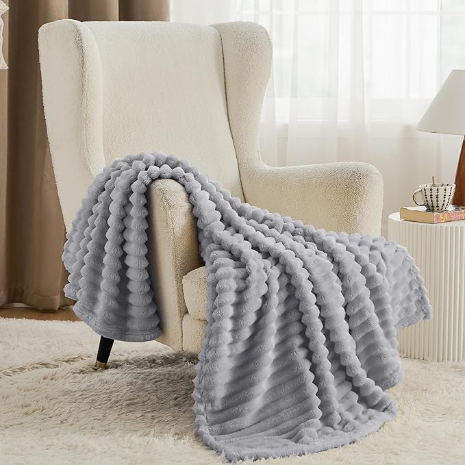 Bedsure GentleSoft Grey Throw Blanket - Image 2