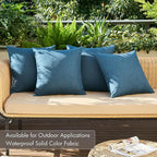 MIULEE Pack of 4 Decorative Outdoor Throw Pillow Covers Linen Waterproof Pillow - Image 2