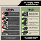 Kotkn 10 Tier Over The Door Organizer - Heavy Duty Hanging Storage Rack with Sturdy Oxford Fabric, Holds 20+ Pairs of Footwear, Boots & Sneakers, Saves 50% Closet Space (Black)