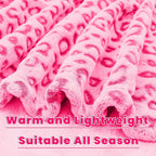 Warm Blanket Pink Soft Fleece Leopard Print Blanket for Women, Fuzzy Hot Pink Cheetah Print Throw Blankets for Bed Couch Sofa, Cozy Gifts for Women Mom Birthday Mothers Day 50x60 Inches
