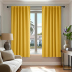 Deconovo Solid Back Tab and Rod Pocket Curtains Thermal Insulated Blackout by Deconovo