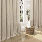 Eggshell Beige Linen Curtains for Living Room 126 Inches Long Light Filtering - Image 5