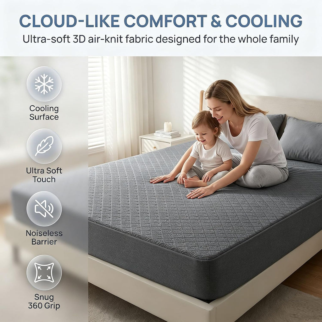 Softhour Twin Cooling Mattress Protector ，3D Waterproof Mattress Protector