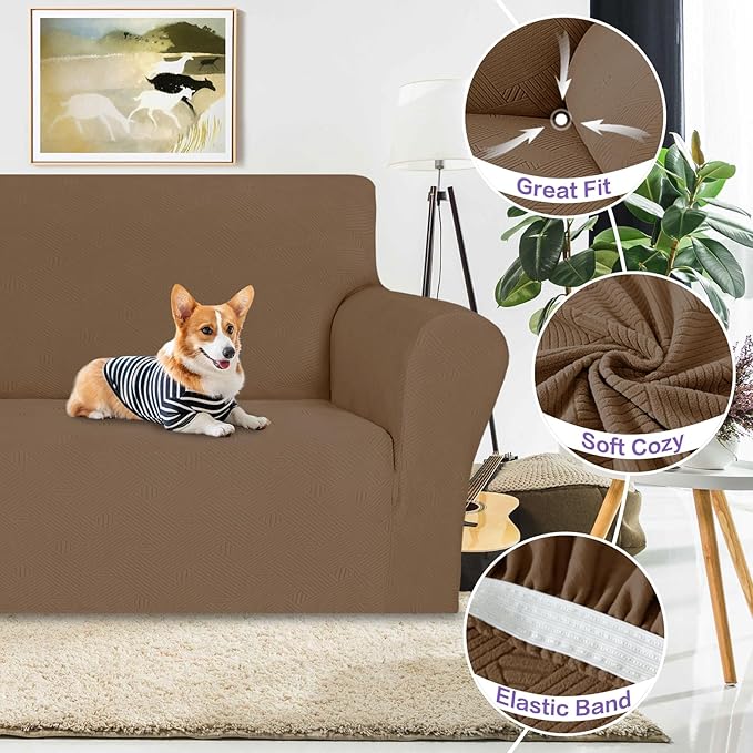 ZNSAYOTX Super Stretch Sofa Cover, New Striped Sofa Covers Fitted Slipcovers - Image 3
