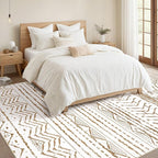 Nakagishi Area Rug Living Room Rugs: 5x7 Machine Washable Boho Large Neutral - Image 5
