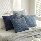 Fancy Homi Set of 4 Blue Decorative Throw Pillow Covers 20x20 Inch - Image 8