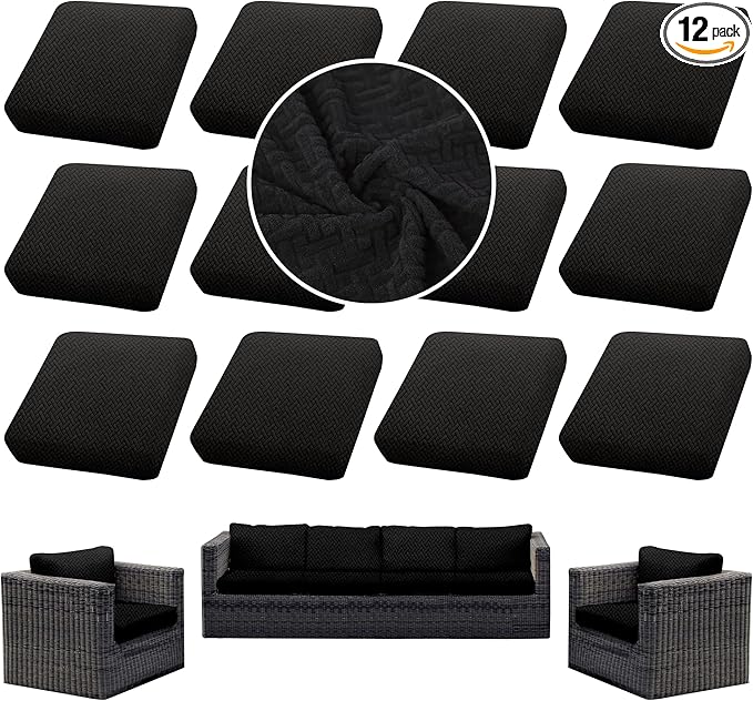 Outdoor Cushion Covers Set, Replacement by SUKAIKEQA