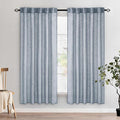 MIULEE Chambray Blue Linen Curtains 72 Inch Length 2 Panels by MIULEE
