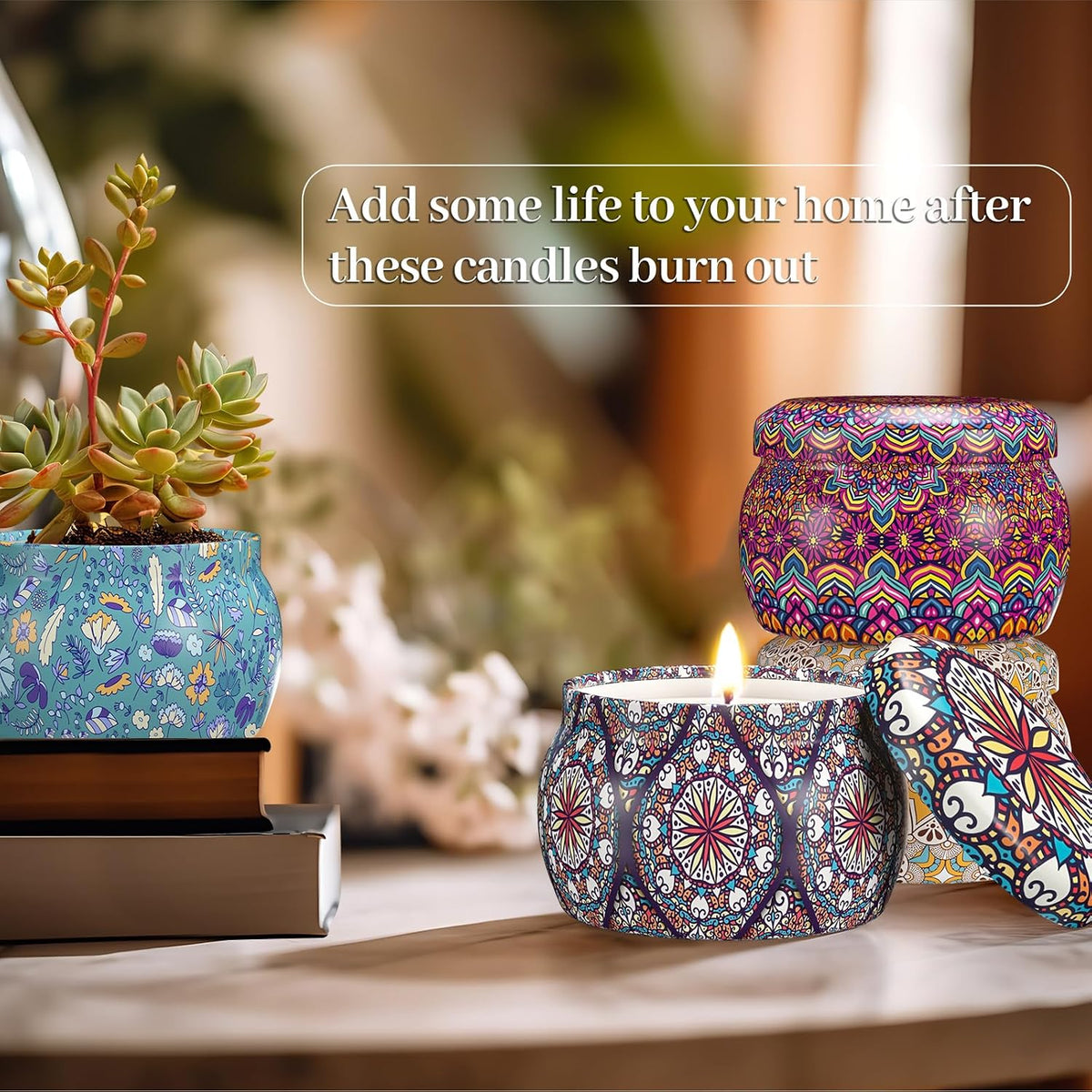 TranquilBliss Scented Candles, 4-Pack Soy Wax Candle Set, Gifts for Women