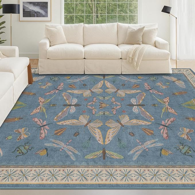 Blue Washable Kids Playroom Rug - Image 8