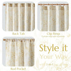 jinchan Floral Curtains 108 Inch Length Mustard Yellow Flower Linen Farmhouse - Image 5