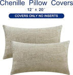 CaliTime Throw Pillow Covers Decorative 12 X 20 Inches Pack of 2 Cozy Chenille - Image 6
