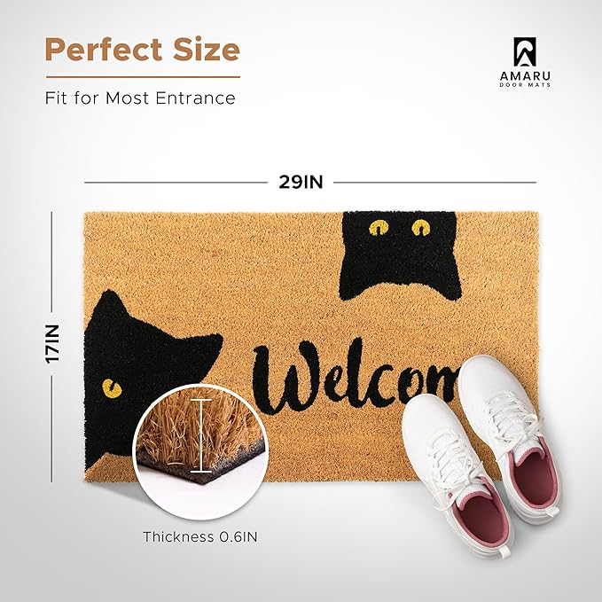 Welcome Cats - 17"x29" - Coir Door Mat - Welcome Mats - Image 2