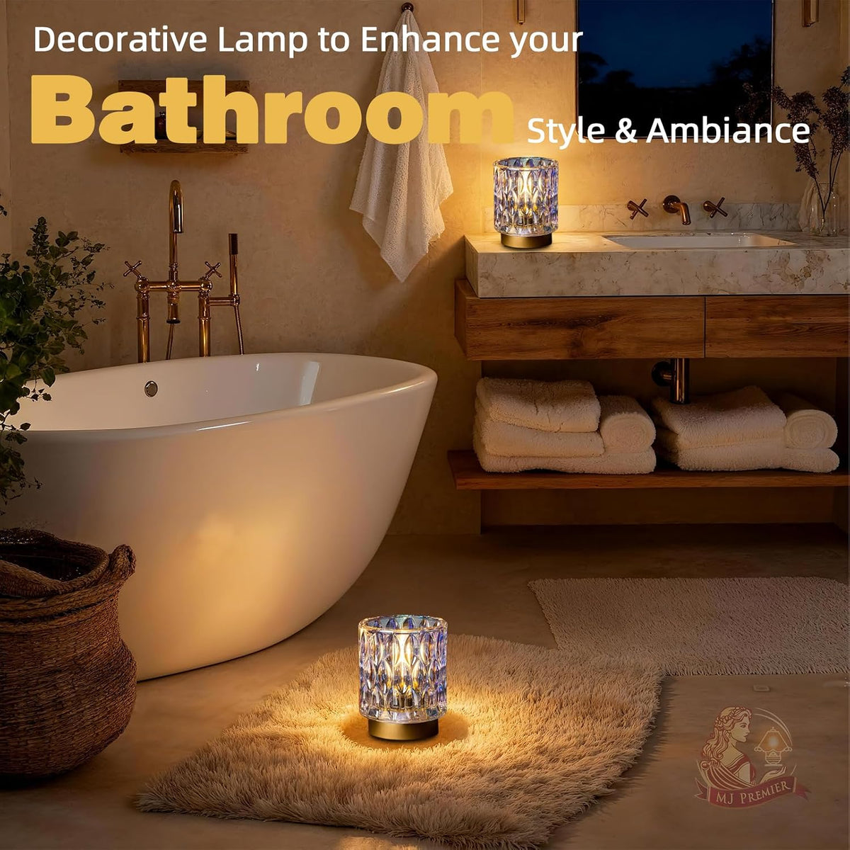 Battery Operated Table Lamp Timer, Small Cordless Lamps Decorative, 2 Pearl