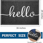 EARTHALL Door Mat Outside Inside Hello Doormat, Durable Floor Mat Non Slip Mat - Image 2