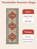 SERISSA Runner Rug for Hallways, 3x8 Washable Non Slip Kitchen Runner Rug - Image 6