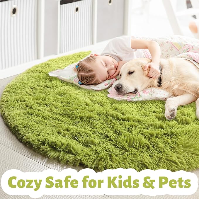 Amdrebio Grass Green Round Rugs 6Ft - Image 2