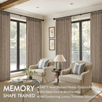 MIULEE Pinch Pleated Thick Linen Curtains 108 Inches Long 2 Panels - Image 2