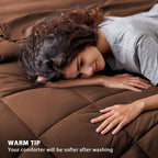 Love's cabin Full Comforter Set, 7 Pieces Bed in a Bag, Brown