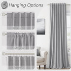 Guken Grey 100% Blackout Curtains 84 Inch Length 2 Panels Set - Image 6