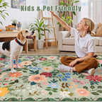10x14 Area Rugs for Living Room: Floral Washable Rug Vintage Large Soft Boho - Image 7