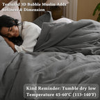 David's Home Cotton Softer Muslin Comforter Set, Twin Size, Grey