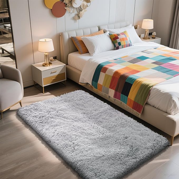 Shag Area Rug for Bedroom 3x5, Soft Fuzzy Rug Non-Shedding Indoor Plush Carpet - Image 5