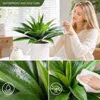 Ttranewsoo 28 Inch Artificial Agave Plants Outdoor Set of 2, Large Faux Succulent Plants for Indoor Home Decor, Realistic Fake Agave Greenery for Patio Porch Garden, UV Resistant Plants Without Pot