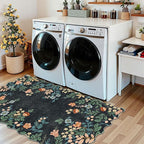 Black Floral Entry Rug - Image 9