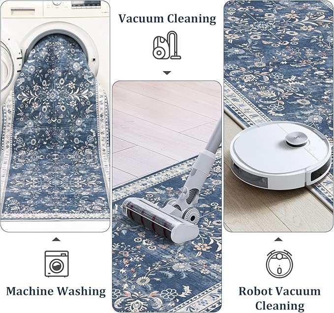 Yamaziot Washable Runner Rug 2x6 – Non Slip Boho Floral Hallway Runner Rug - Image 4