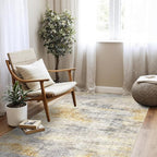 4x5 Washable Entryway Area Rug: Modern Abstract Runner Rugs Indoor Soft Non - Image 3