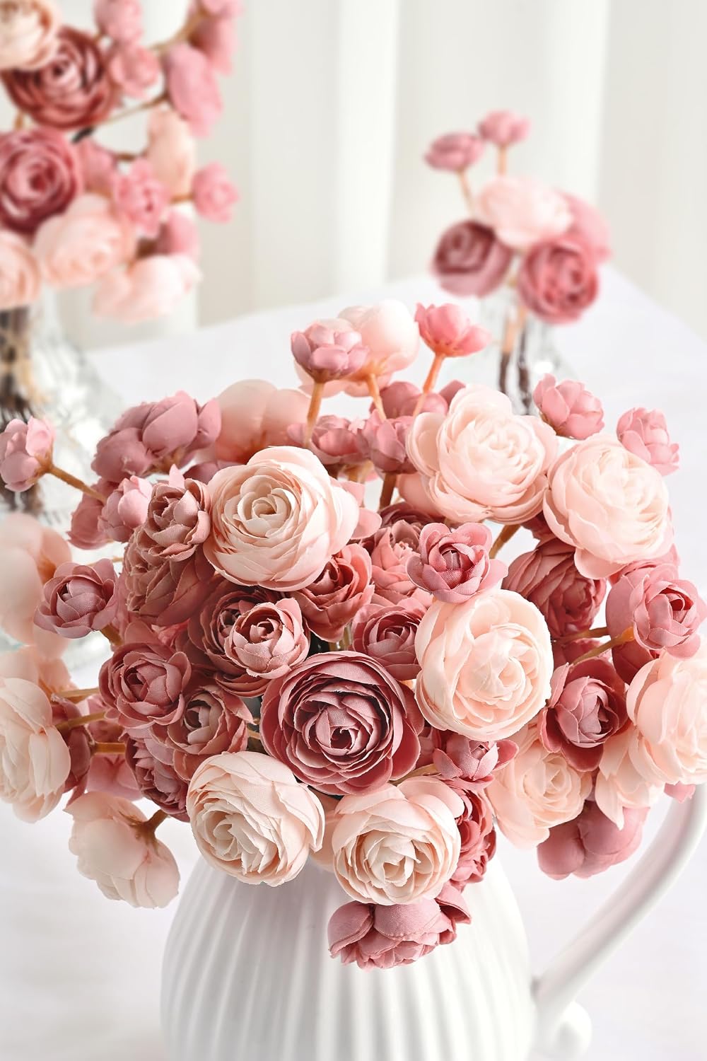 Fake Flowers Faux Flower Artificial Ranunculus Flowers Dusty Rose Peonies
