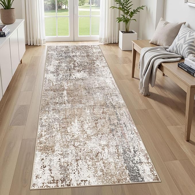 UERMEI 3X8 Washable Runner Rug for Hallway: Soft Neutral Modern Abstract Area - Image 6