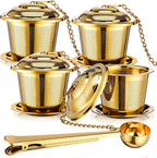 Umigy 4 Pcs Tea Infuser for Loose Tea, Stylish, 2.4 x 1.5 Inch, Silver