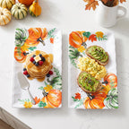 Pumpkin Melamine Serving Platters, 14.5" Serving Trays for Party
