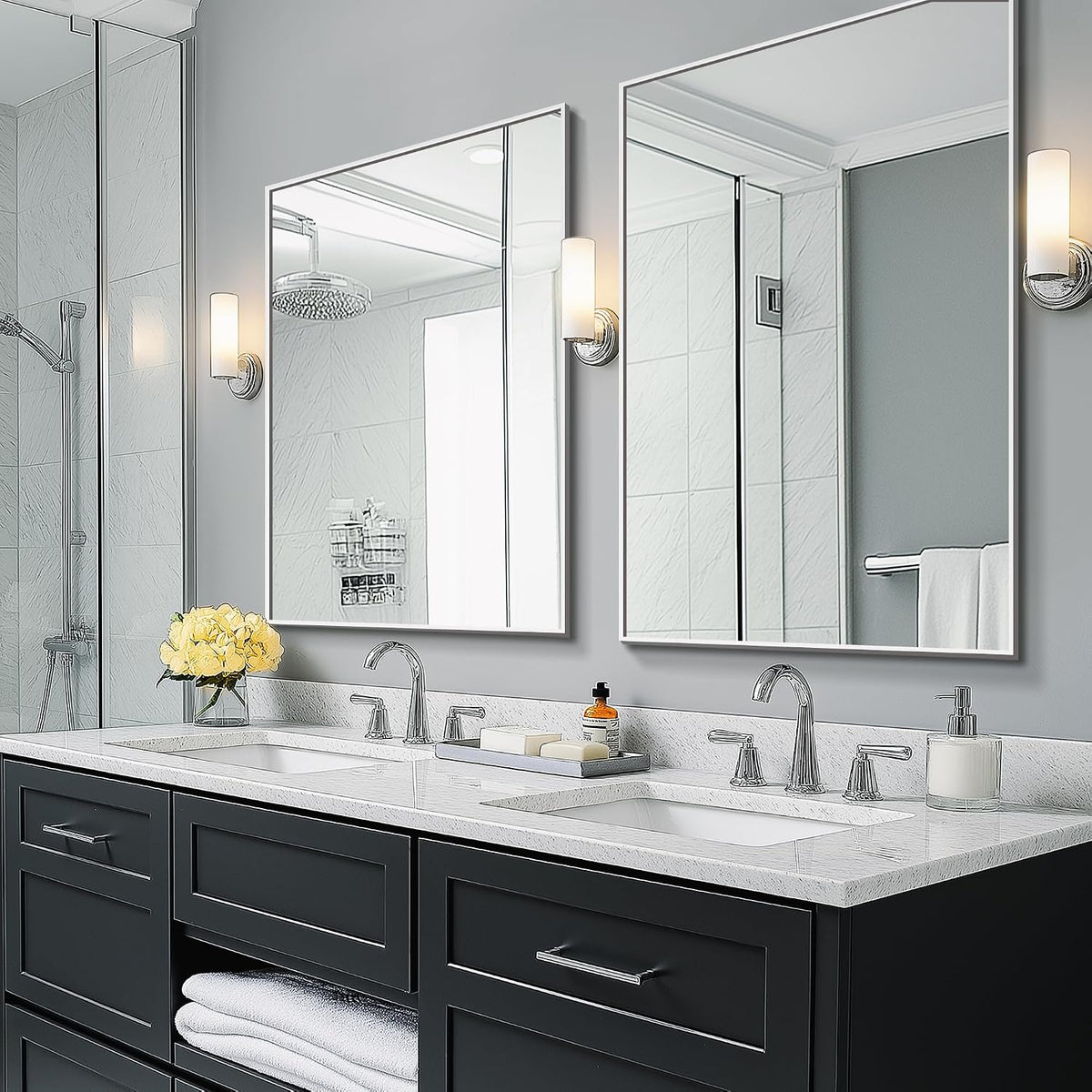 Bathroom Vanity Mirror for Wall 2Pack 36"x24" Bathroom Mirror for Over Sink