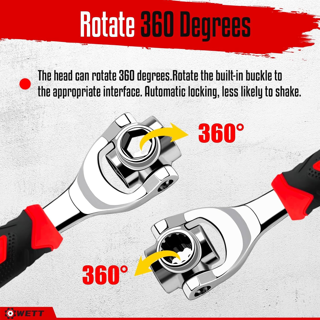 2‑Piece Universal Socket Wrench Set, Multi‑Function Hand Tool