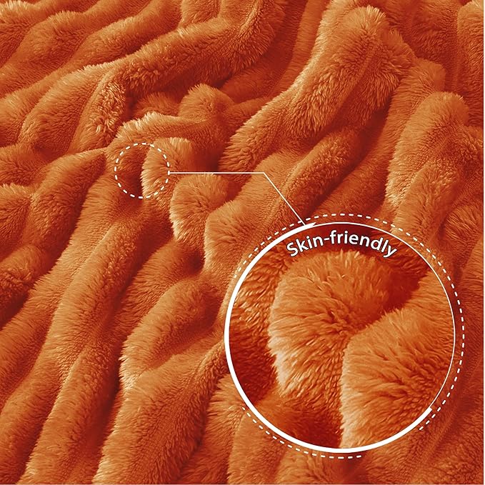 Exclusivo Mezcla King Size Flannel Fleece Blanket, Super Soft Striped Jacquard - Image 5