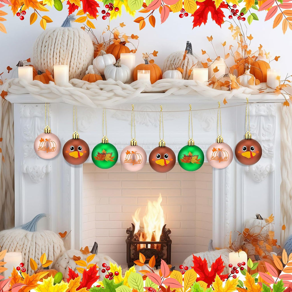Civaner 15 Pcs Thanksgiving Ball Ornaments for Tree
