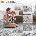 XLUEZ 2x8 Runner Rug for Hallway, Washable Modern Abstract Runner Rugs Neutral - Image 7