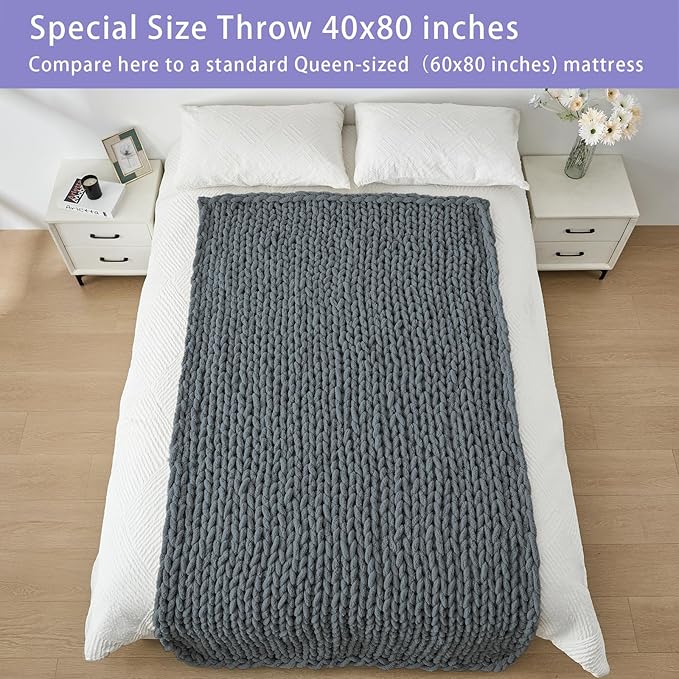 Bigacogo Chunky Knit Throw Blanket - Image 6