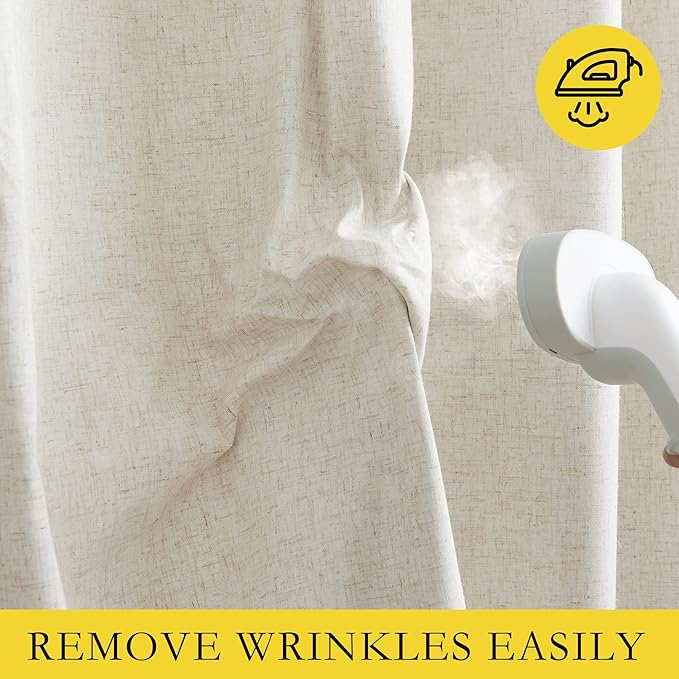 NICETOWN Full Blackout Natural Linen Cold Reducing Curtains 102" Length - Image 7