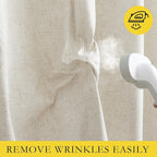 NICETOWN Natural 100% Blackout Linen Curtains 84 inch Long Burg - Image 8